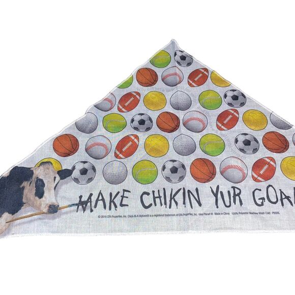 Chick-fil-A Cow Dog Bandana Pup Pet 2016 Make Chikin Yur Goal Fast Food 26 x 13" - Picture 8 of 14
